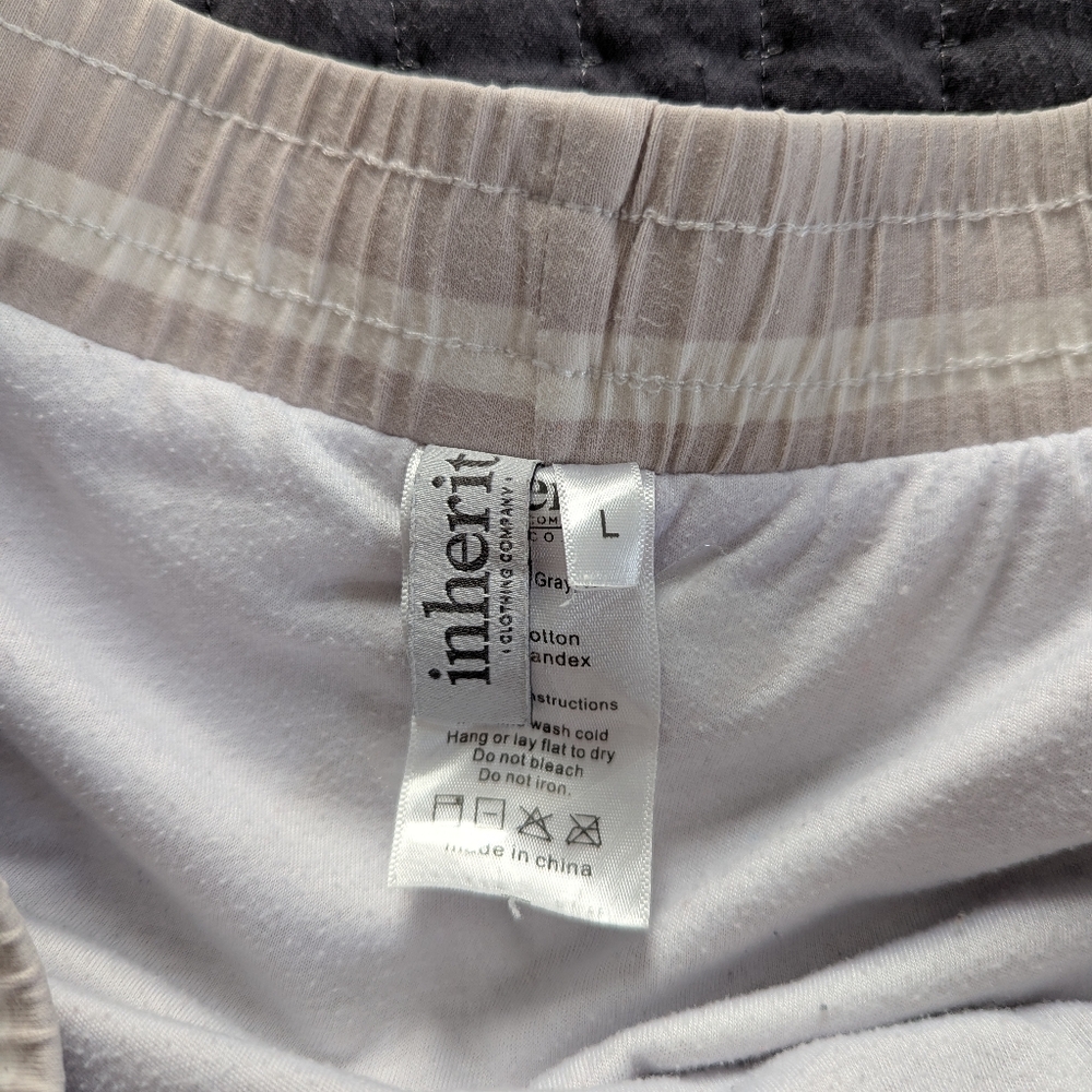 Inherit Co Tan And White Striped Drawstring Midi Skirt - Picture 6 of 6
